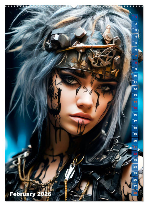 ROCK LADIES Cyber, goth, punk and more (CALVENDO Monthly Calendar 2026)