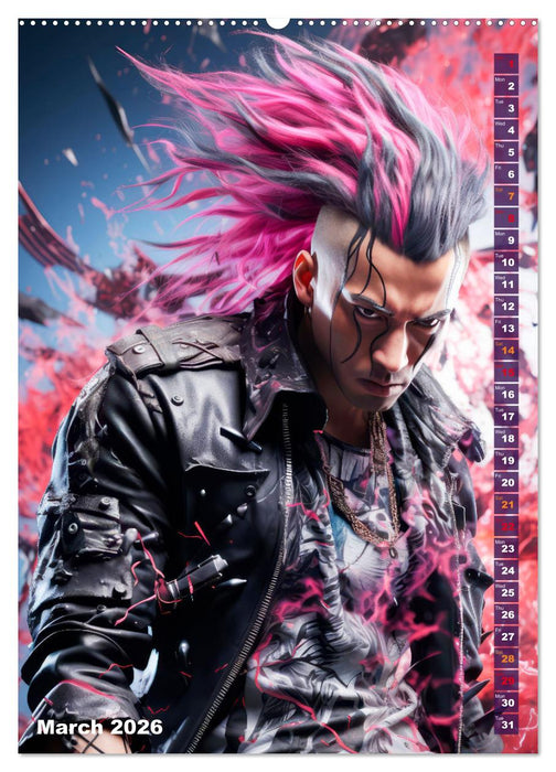 CYBERPUNK Cool guys (CALVENDO Monthly Calendar 2026)