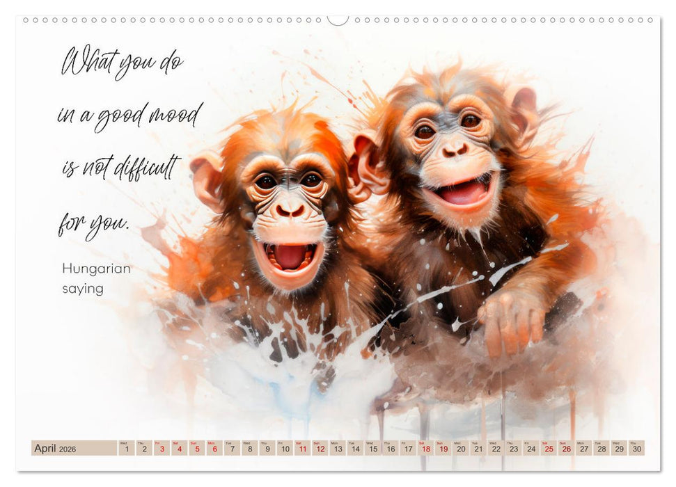 MOTIVATION Sayings with cute animal cubs (CALVENDO Monthly Calendar 2026)