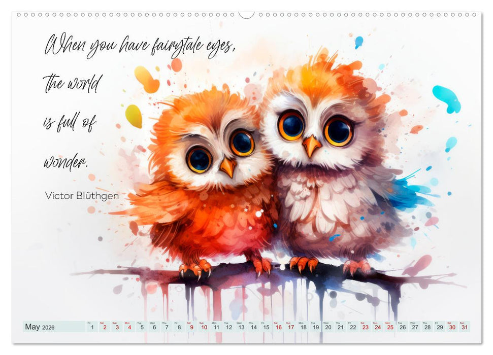 MOTIVATION Sayings with cute animal cubs (CALVENDO Monthly Calendar 2026)