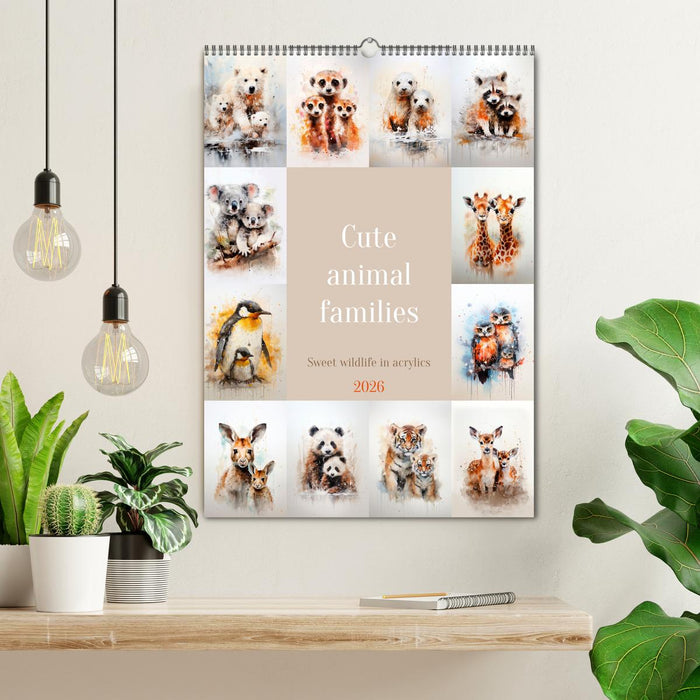 Cute animal families (CALVENDO Monthly Calendar 2026)