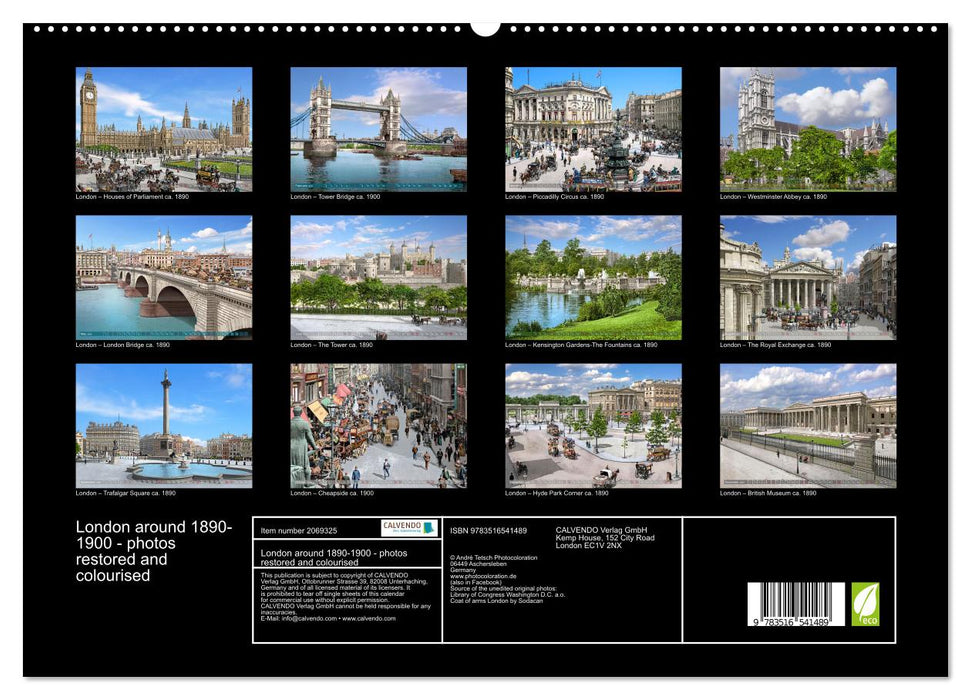 London around 1890-1900 - photos restored and colourised (CALVENDO Premium-Calendar 2026)