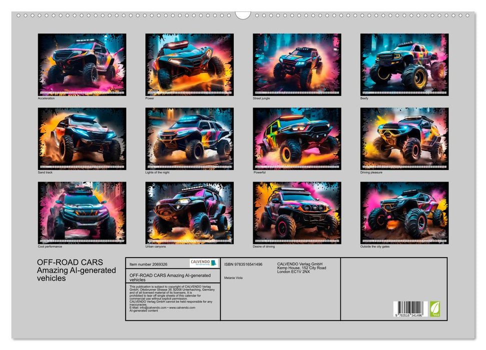 OFF-ROAD CARS Amazing AI-generated vehicles (CALVENDO Monthly Calendar 2026)