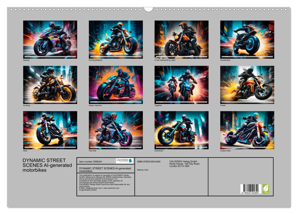 DYNAMIC STREET SCENES AI-generated motorbikes (CALVENDO Monthly Calendar 2026)