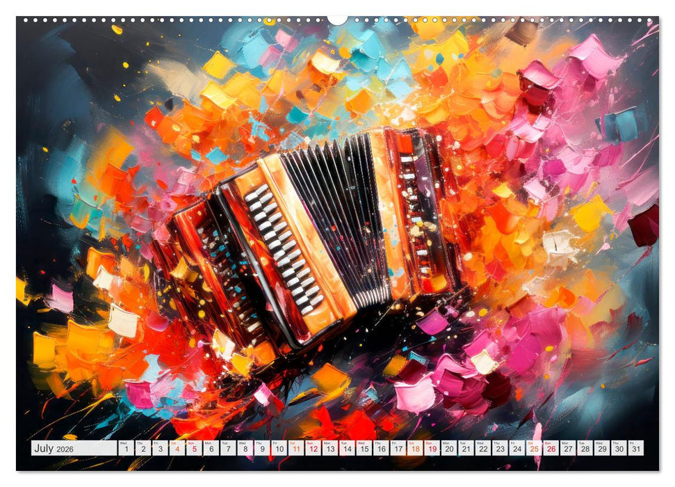 Musical Instruments CHARMING MODERN PRESENTATION (CALVENDO Premium-Calendar 2026)