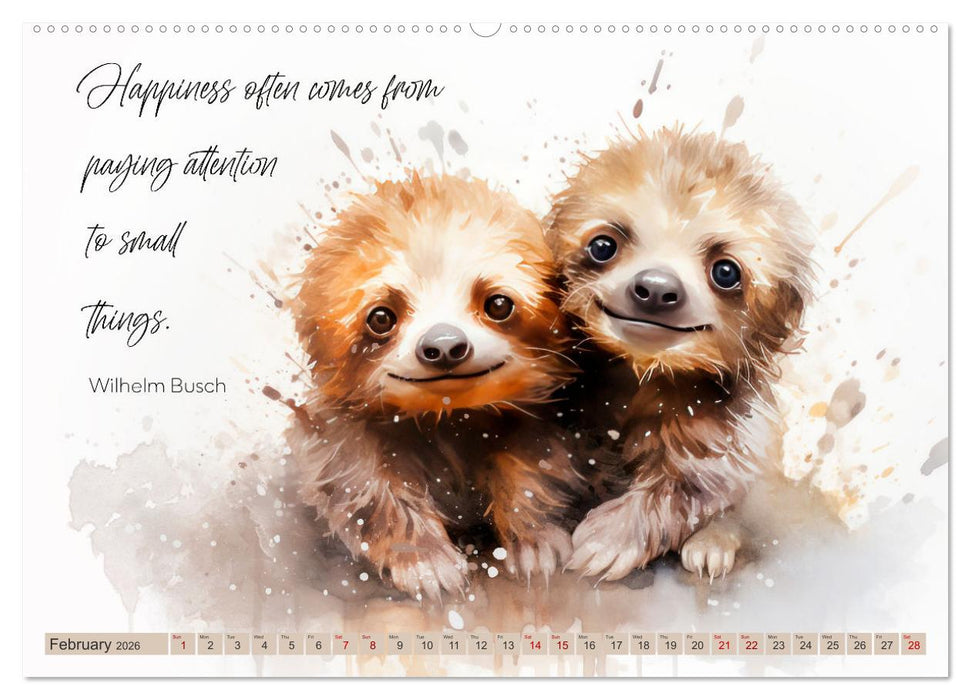 MOTIVATION Sayings with cute animal cubs (CALVENDO Premium-Calendar 2026)