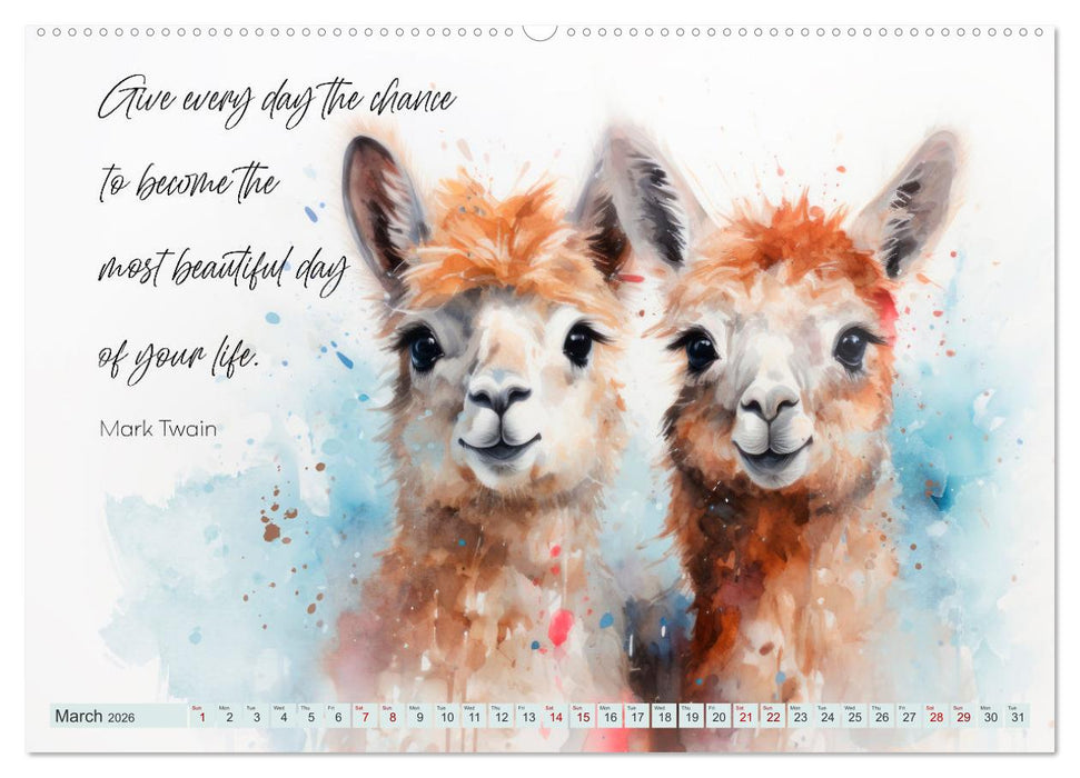 MOTIVATION Sayings with cute animal cubs (CALVENDO Premium-Calendar 2026)