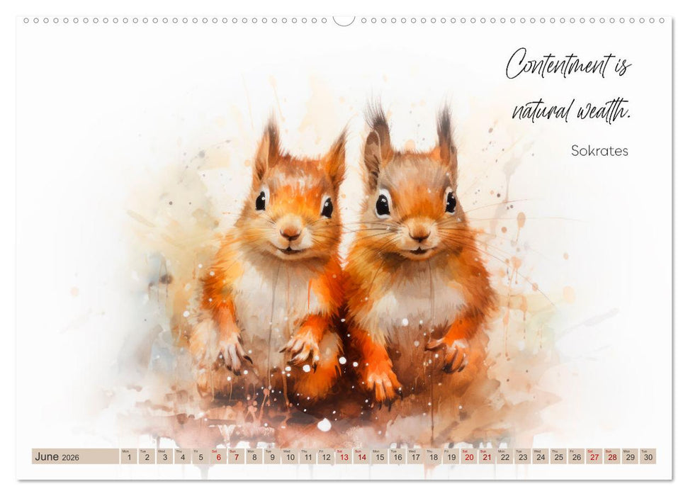 MOTIVATION Sayings with cute animal cubs (CALVENDO Premium-Calendar 2026)
