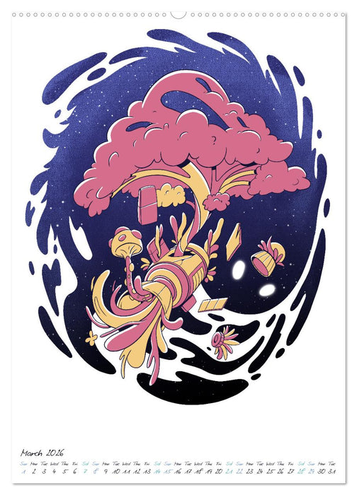 Alien Space Plants (CALVENDO Monthly Calendar 2026)