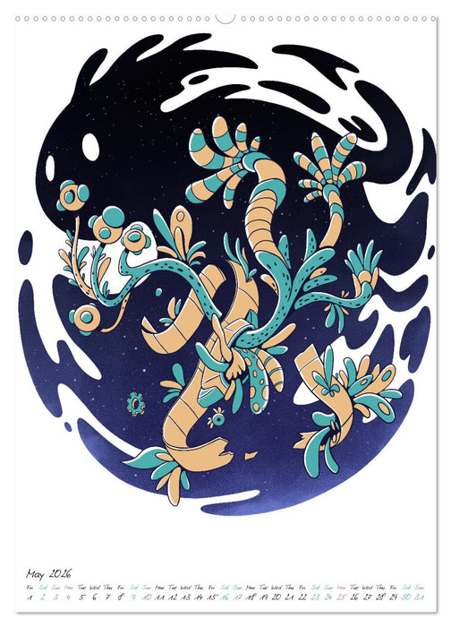 Alien Space Plants (CALVENDO Monthly Calendar 2026)