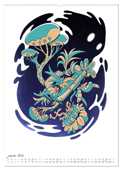 Plantes spatiales extraterrestres (CALVENDO Calendrier mensuel 2026)