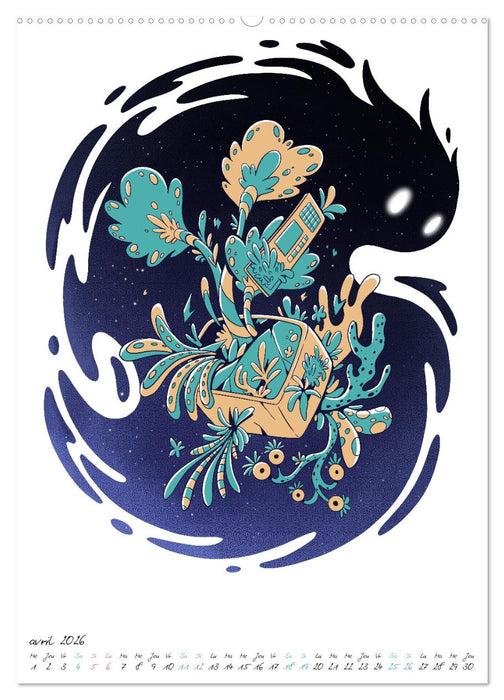 Plantes spatiales extraterrestres (CALVENDO Calendrier mensuel 2026)