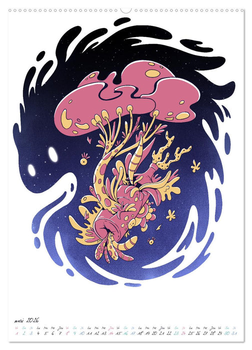 Plantes spatiales extraterrestres (CALVENDO Calendrier mensuel 2026)