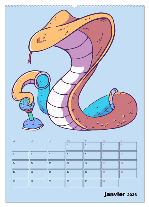 Animaux Gamers Amusants (CALVENDO Calendrier mensuel 2026)