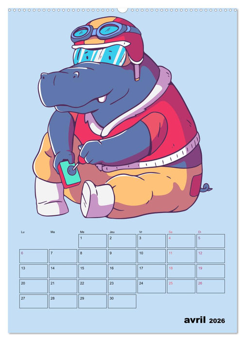 Animaux Gamers Amusants (CALVENDO Calendrier mensuel 2026)