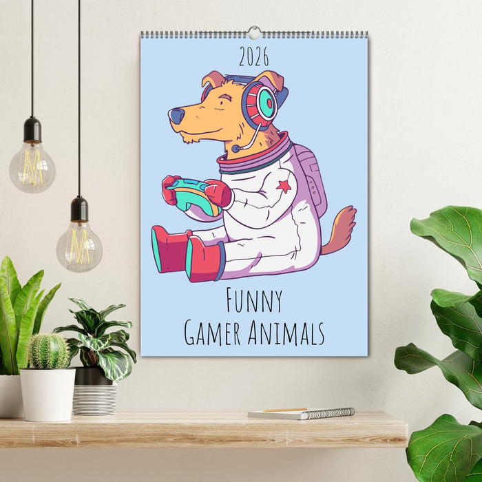 Funny Gamer Animals (CALVENDO Monthly Calendar 2026)
