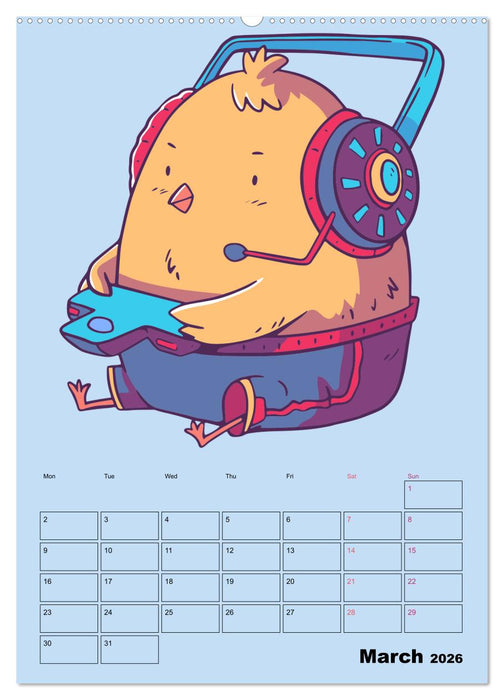 Funny Gamer Animals (CALVENDO Monthly Calendar 2026)