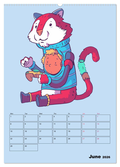 Funny Gamer Animals (CALVENDO Monthly Calendar 2026)