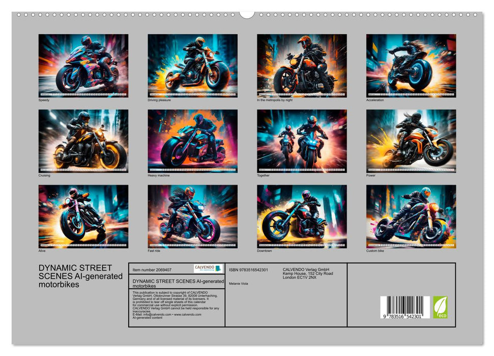 DYNAMIC STREET SCENES AI-generated motorbikes (CALVENDO Premium-Calendar 2026)