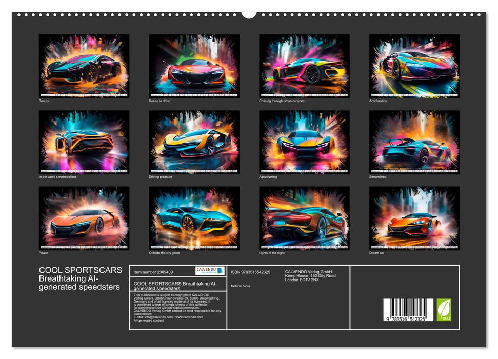COOL SPORTSCARS Breathtaking AI-generated speedsters (CALVENDO Premium-Calendar 2026)