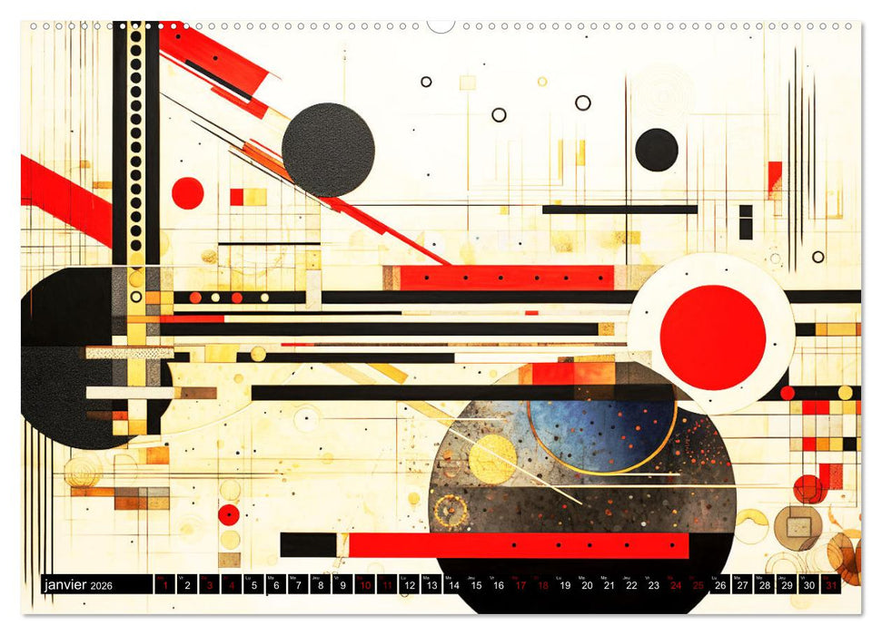 Vent sur l'art abstrait (CALVENDO Calendrier mensuel 2026)