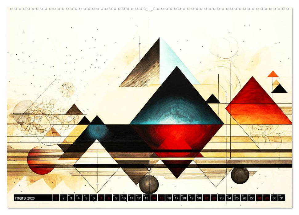 Vent sur l'art abstrait (CALVENDO Calendrier mensuel 2026)