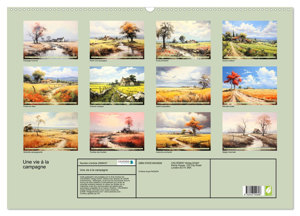 Une vie à la campagne (CALVENDO Calendrier mensuel 2026)
