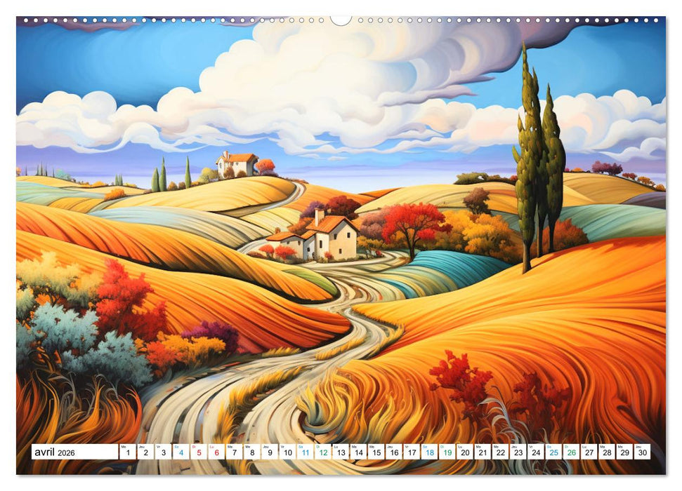 Paysages colorés (CALVENDO Calendrier mensuel 2026)
