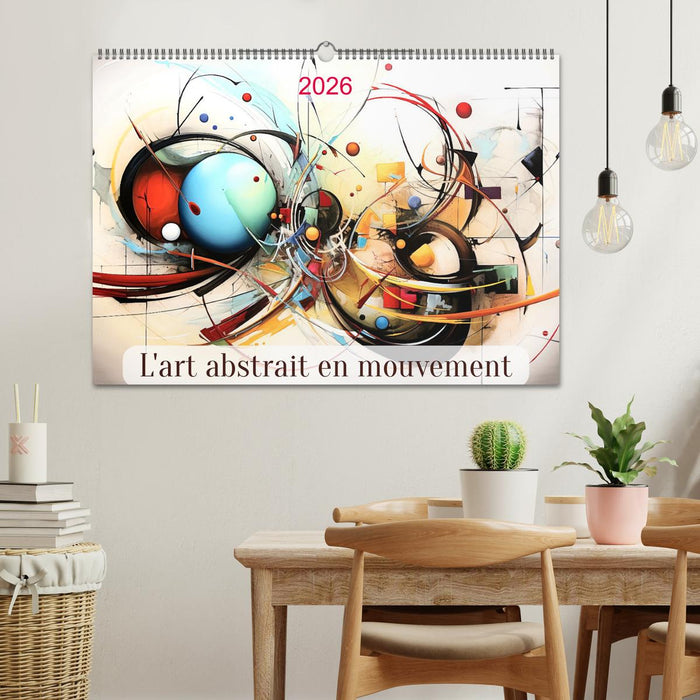 L'art abstrait en mouvement (CALVENDO Calendrier mensuel 2026)