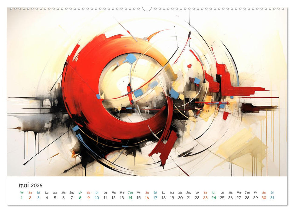 L'art abstrait en mouvement (CALVENDO Calendrier mensuel 2026)