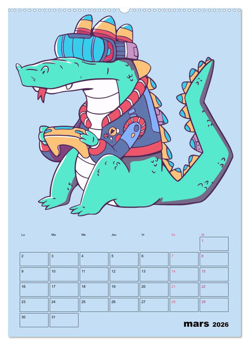 Animaux Gamers Amusants (CALVENDO Calendrier supérieur 2026)
