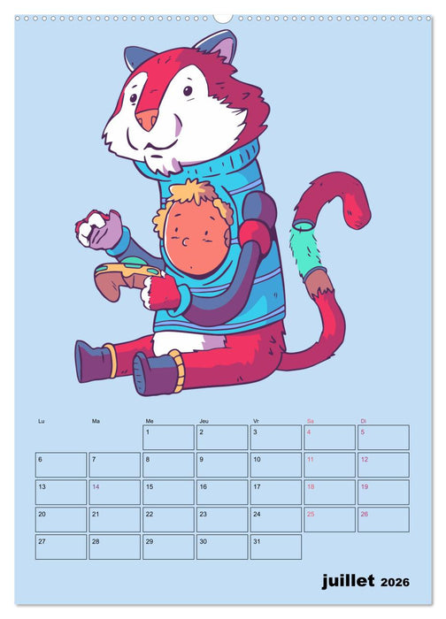 Animaux Gamers Amusants (CALVENDO Calendrier supérieur 2026)