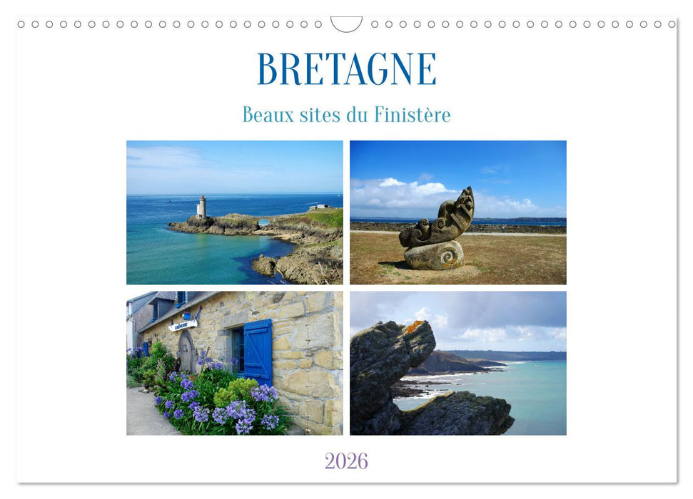 Bretagne Beaux sites du Finistère (CALVENDO Calendrier mensuel 2026)