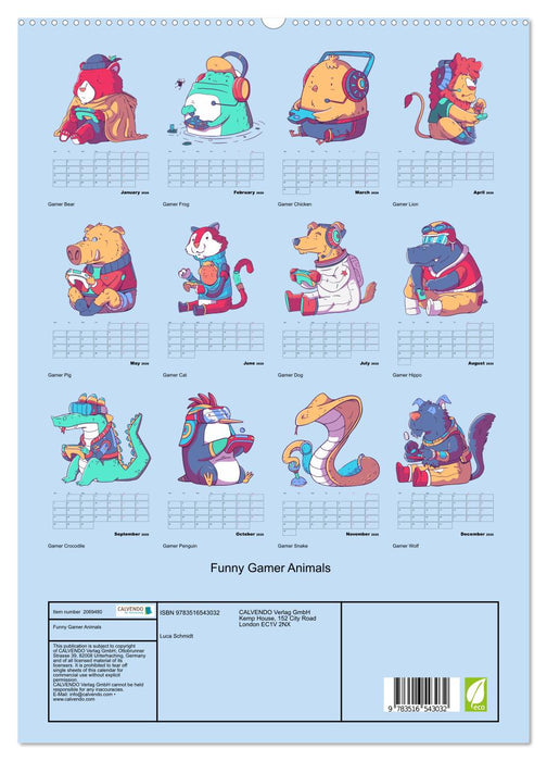 Funny Gamer Animals (CALVENDO Premium-Calendar 2026)