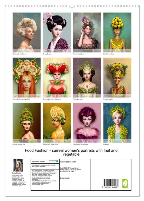 Food Fashion - surreal women's portraits with fruit and vegetable (CALVENDO Premium-Calendar 2026)