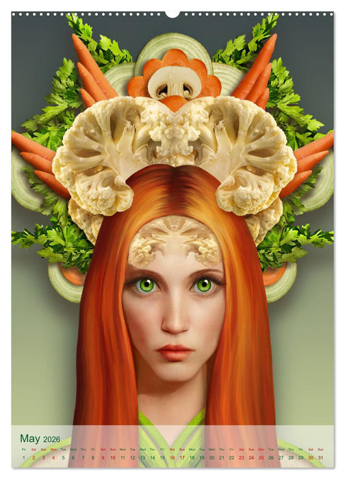 Food Fashion - surreal women's portraits with fruit and vegetable (CALVENDO Premium-Calendar 2026)