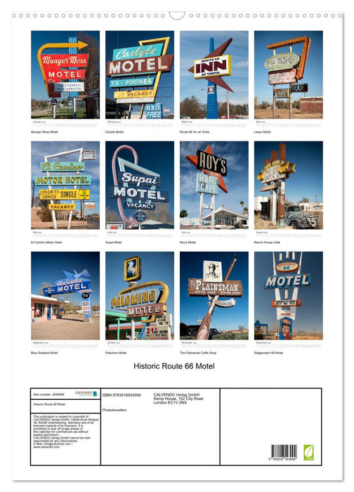 Historic Route 66 Motel (CALVENDO Monthly Calendar 2026)