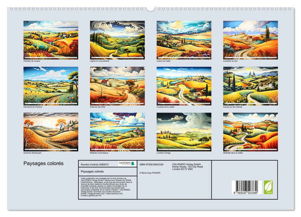 Paysages colorés (CALVENDO Calendrier supérieur 2026)