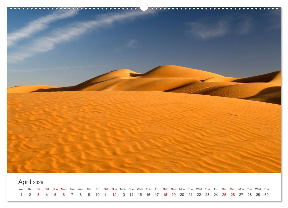 Desert dunes in Abu Dhabi (CALVENDO Monthly Calendar 2026)