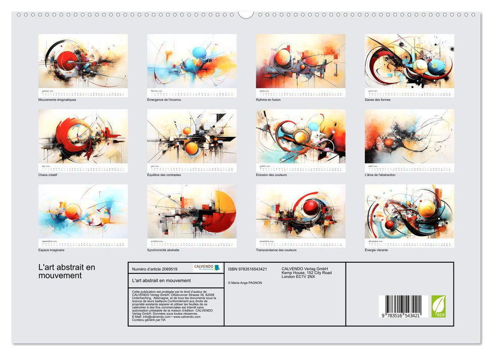 L'art abstrait en mouvement (CALVENDO Calendrier supérieur 2026)