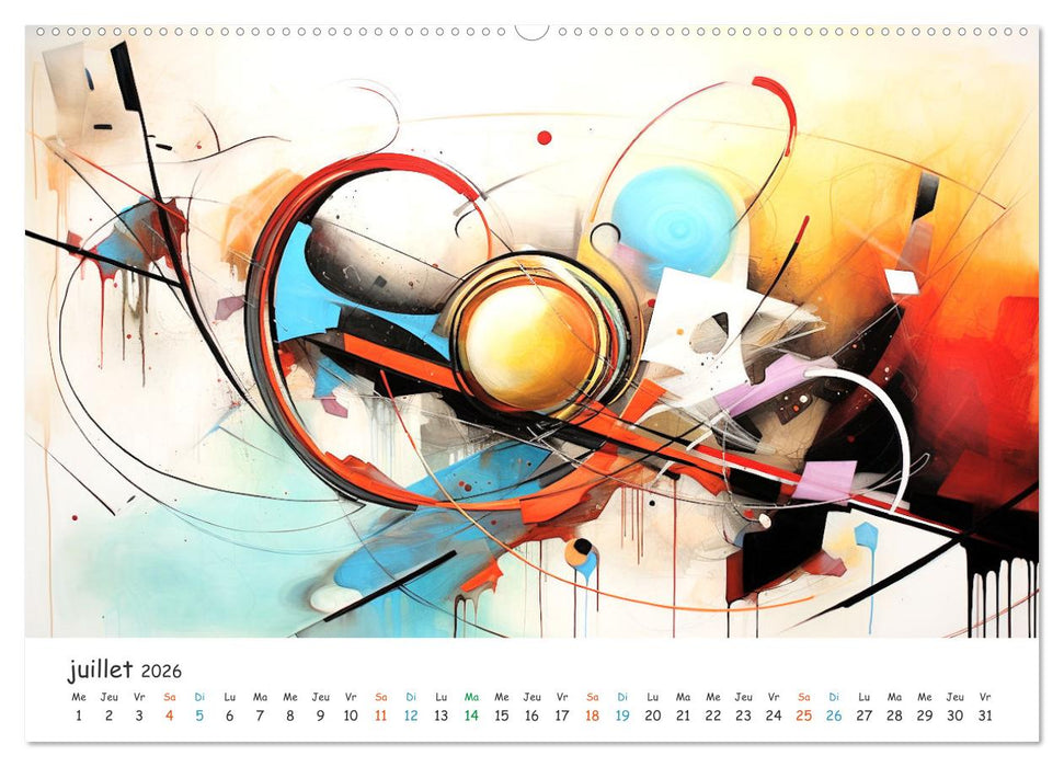 L'art abstrait en mouvement (CALVENDO Calendrier supérieur 2026)