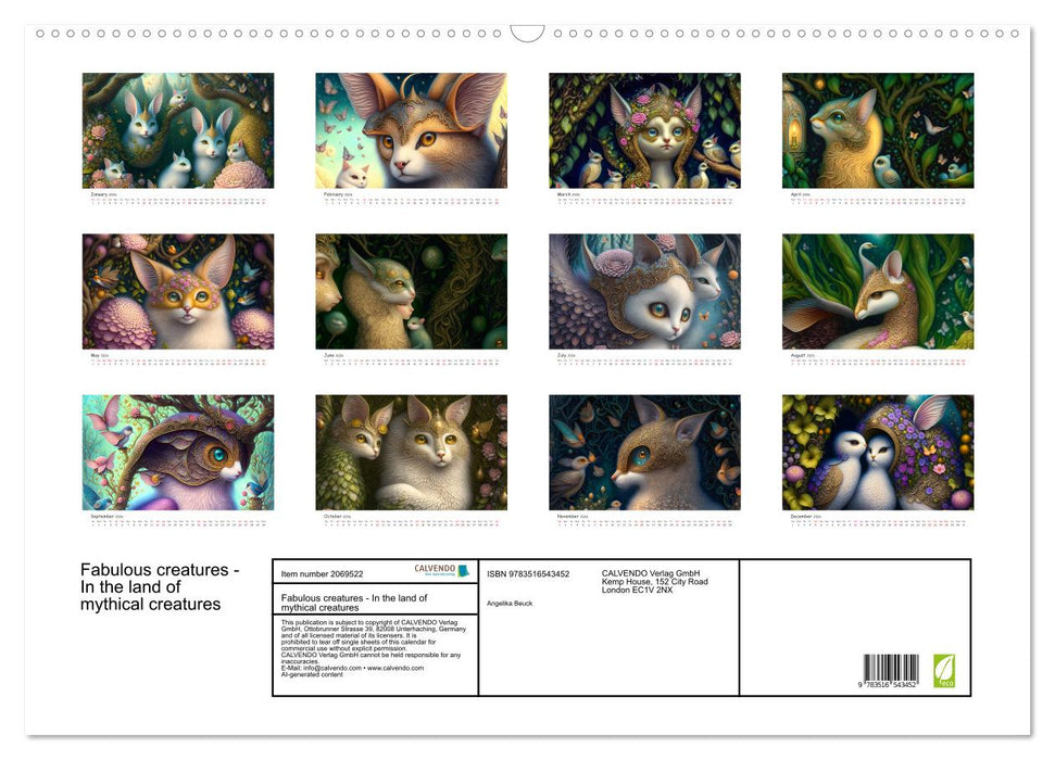 Fabulous creatures - In the land of mythical creatures (CALVENDO Monthly Calendar 2026)