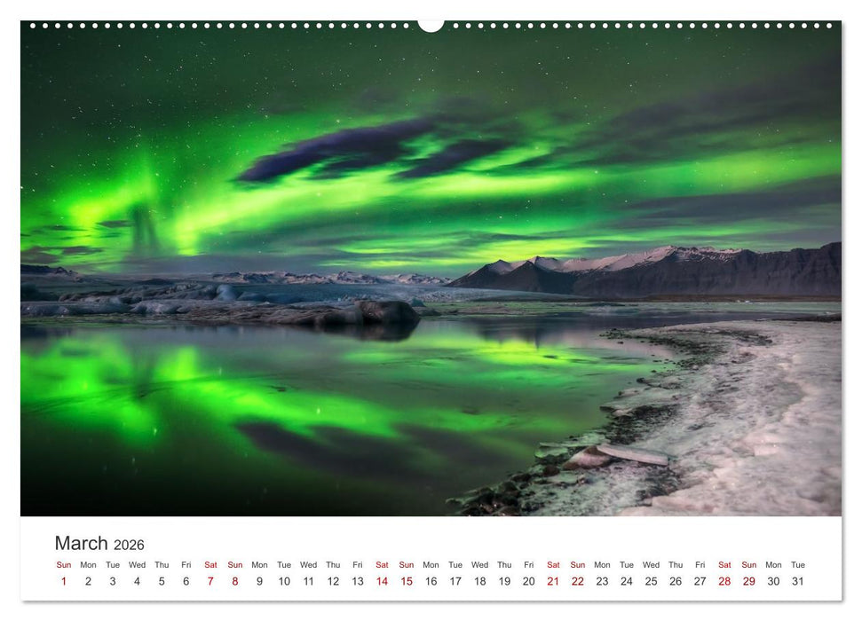 Iceland Aurora - Night Photography by Tony Prower (CALVENDO Monthly Calendar 2026)