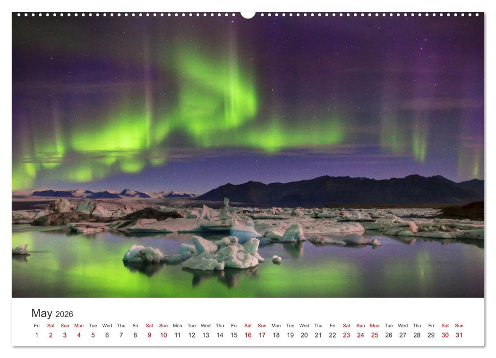 Iceland Aurora - Night Photography by Tony Prower (CALVENDO Monthly Calendar 2026)