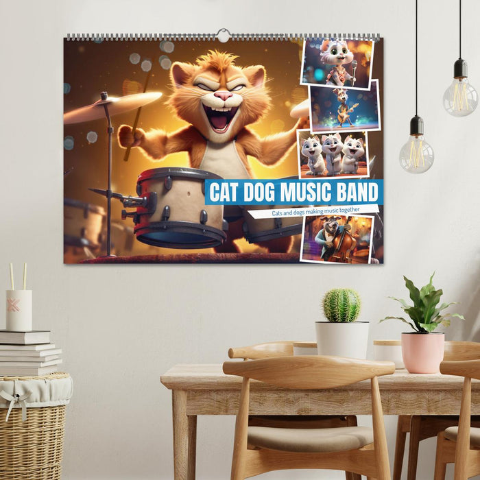 Cat dog music band (CALVENDO Monthly Calendar 2026)