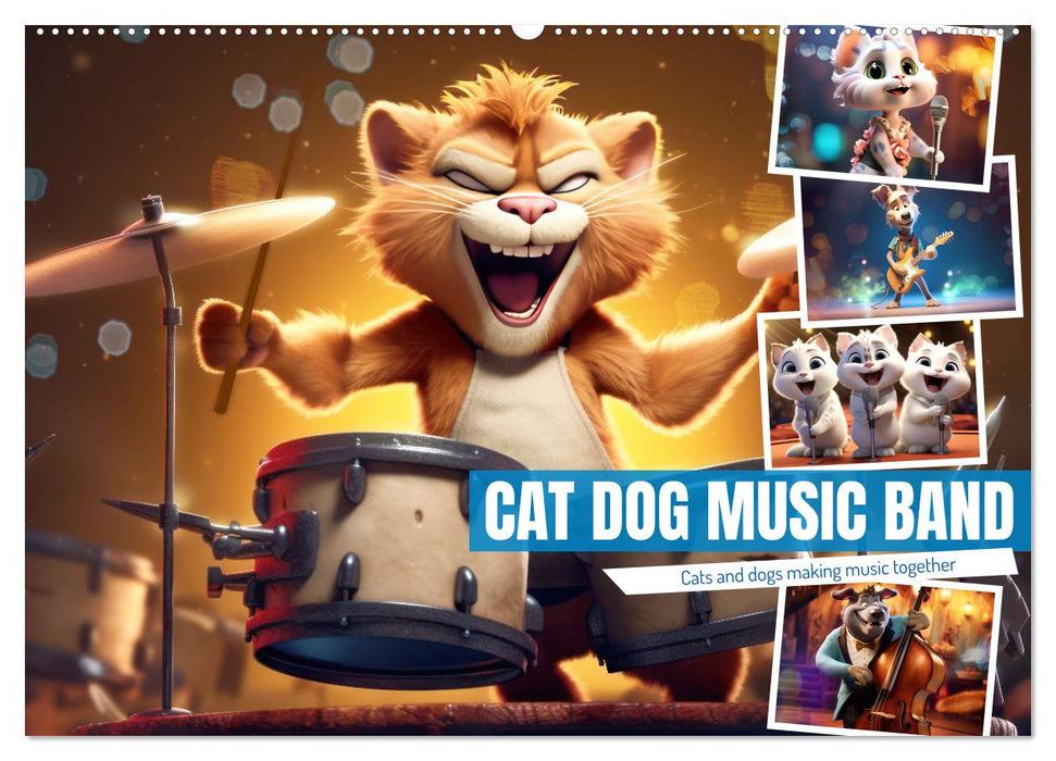 Cat dog music band (CALVENDO Monthly Calendar 2026)