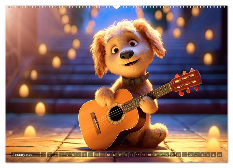 Cat dog music band (CALVENDO Monthly Calendar 2026)