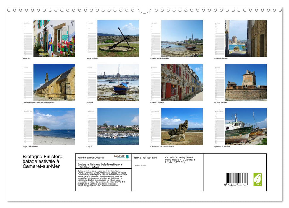 Bretagne Finistère balade estivale à Camaret-sur-Mer (CALVENDO Calendrier mensuel 2026)