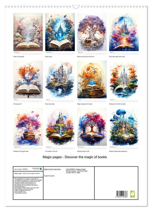 Magic pages - Discover the magic of books (CALVENDO Monthly Calendar 2026)