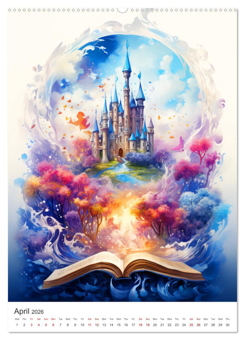 Magic pages - Discover the magic of books (CALVENDO Monthly Calendar 2026)